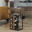 Pemberly Row Industrial Wood 3-Bottle Wine Rack in Reclaimed Oak