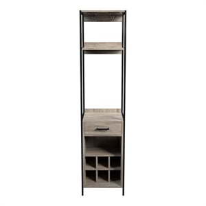 Pemberly Row Contemporary Wood Multi Storage Wine Rack in Gray