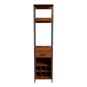 Pemberly Row Contemporary Wood Multi Storage Wine Rack in Natural