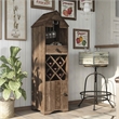 Pemberly Row Rustic Wood 5-Bottle Wine Rack in Reclaimed Oak