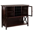 Pemberly Row 2 Door Transitional Solid Wood Wine Rack Buffet Table in Cappuccino