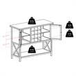 Pemberly Row 2 Door Transitional Solid Wood Wine Rack Buffet Table in Cappuccino