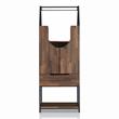 Pemberly Row Industrial Wood Wine Cabinet in Light Hickory Brown