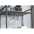 Pemberly Row Metal Wine Rack with Wooden Shelves in Antique Oak and Sandy Gray