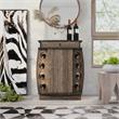 Pemberly Row Rustic Wood 8-Bottle Wine Cabinet in Reclaimed Oak