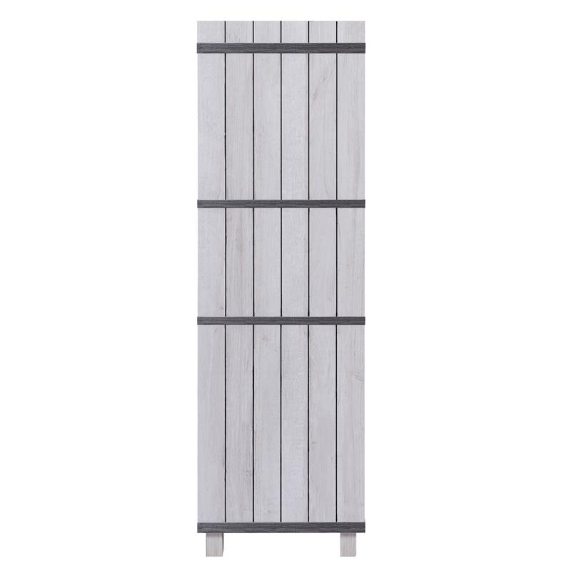Pemberly Row Modern Farmhouse Wood 4-Bottle Wine Rack in White Oak