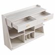 Pemberly Row Farmhouse Wood Multi-Storage Wine Cabinet in White Oak