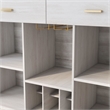 Pemberly Row Farmhouse Wood Multi-Storage Wine Cabinet in White Oak