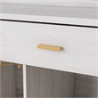 Pemberly Row Farmhouse Wood Multi-Storage Wine Cabinet in White Oak