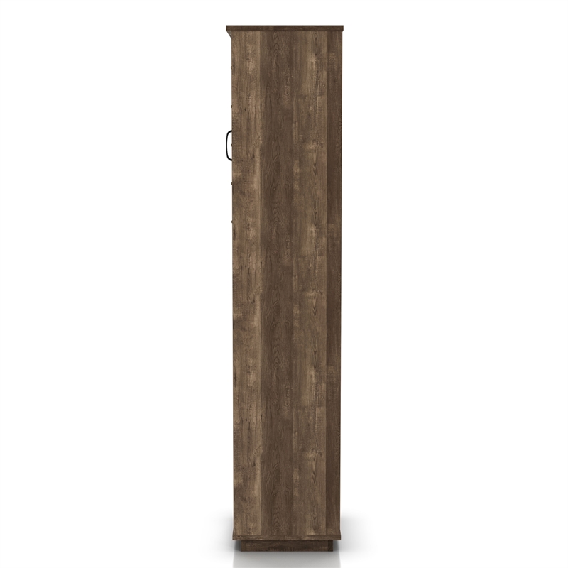 Pemberly Row Modern Farmhouse Wood Tower Cabinet in Reclaimed Oak