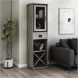 Pemberly Row Farmhouse Wood Tower Cabinet in Vintage Gray Oak