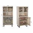 Pemberly Row Wood Multi-Storage Wine Cabinet in Natural and Black