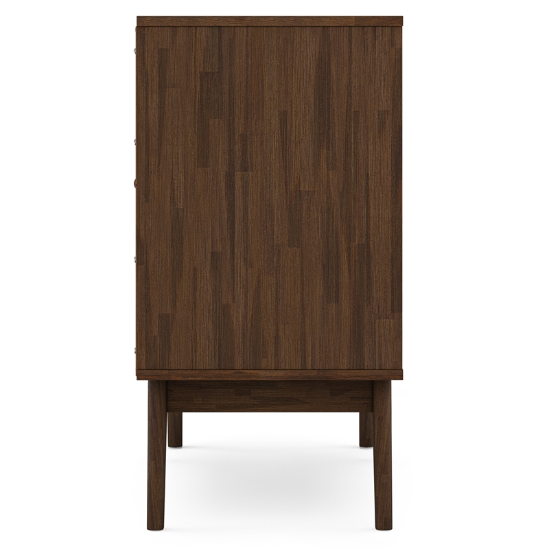 Pemberly Row Bottle Solid Wood Wine Cabinet in Natural Aged Brown