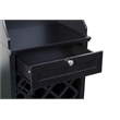 Pemberly Row Traditional Engineered Wood Wine Cabinet in Black