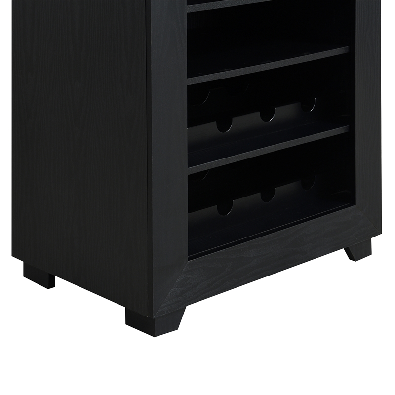 Pemberly Row Contemporary Cabinet with Speaker and LED in Black