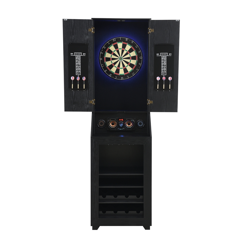 Pemberly Row Contemporary Cabinet with Speaker and LED in Black