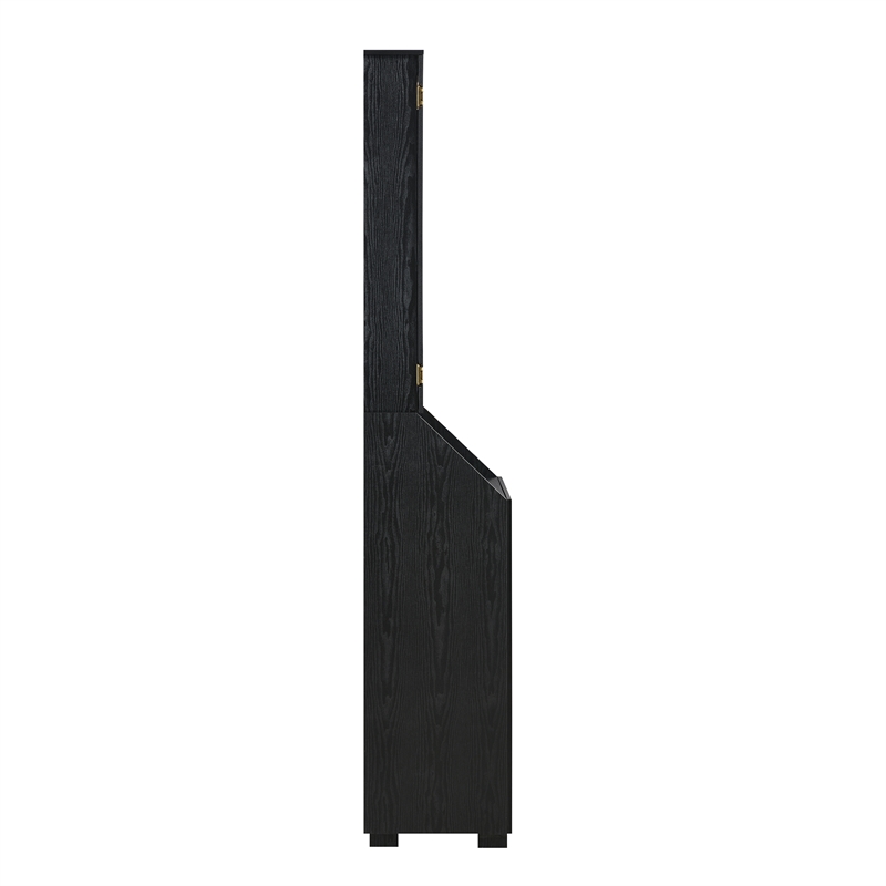 Pemberly Row Contemporary Cabinet with Speaker and LED in Black