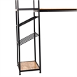 Pemberly Row Metal Bar Table with Bottle & Stemware Storage in Black/Light Brown