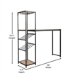 Pemberly Row Metal Bar Table with Bottle & Stemware Storage in Black/Light Brown