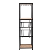 Pemberly Row Metal Bar Table with Bottle & Stemware Storage in Black/Light Brown