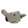 Pemberly Row Contemporary Corduroy Swivel Glider Reclining Chair in Taupe