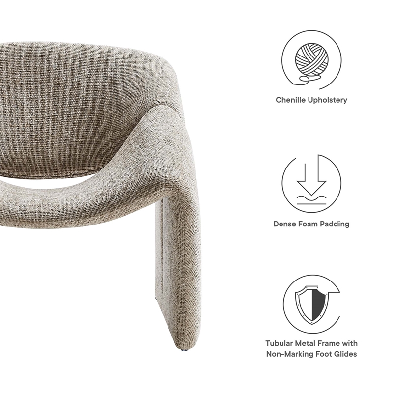 Pemberly Row Modern Fabric Accent Chair in Khaki - 29.5