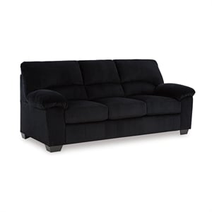 Pemberly Row Contemporary Polyester Onyx Sofa - 40&quotHx83&quotWx38&quotD