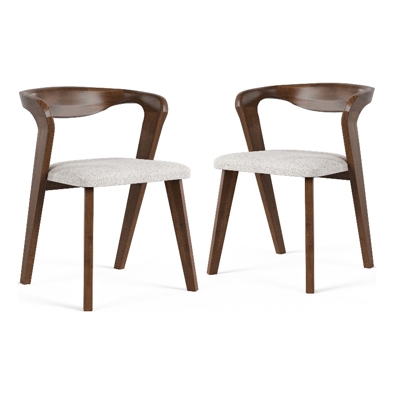 Pemberly Row Mid-Century Solid Wood Side Chairs in Rich Walnut (Set of 2)