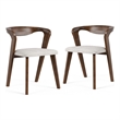 Pemberly Row Mid-Century Solid Wood Side Chairs in Rich Walnut (Set of 2)