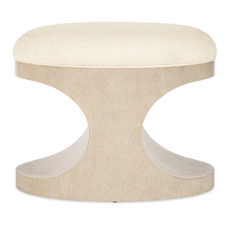 Pemberly Row Modern Westwood Bed Bench with Ivory Fabric Seat Furnishings