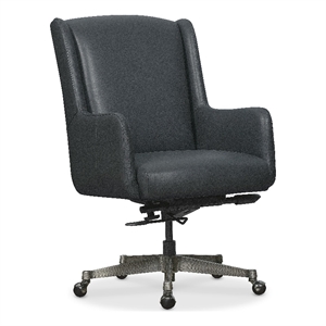Pemberly Row Executive Swivel Tilt Chair with Blue Leather Furnishings