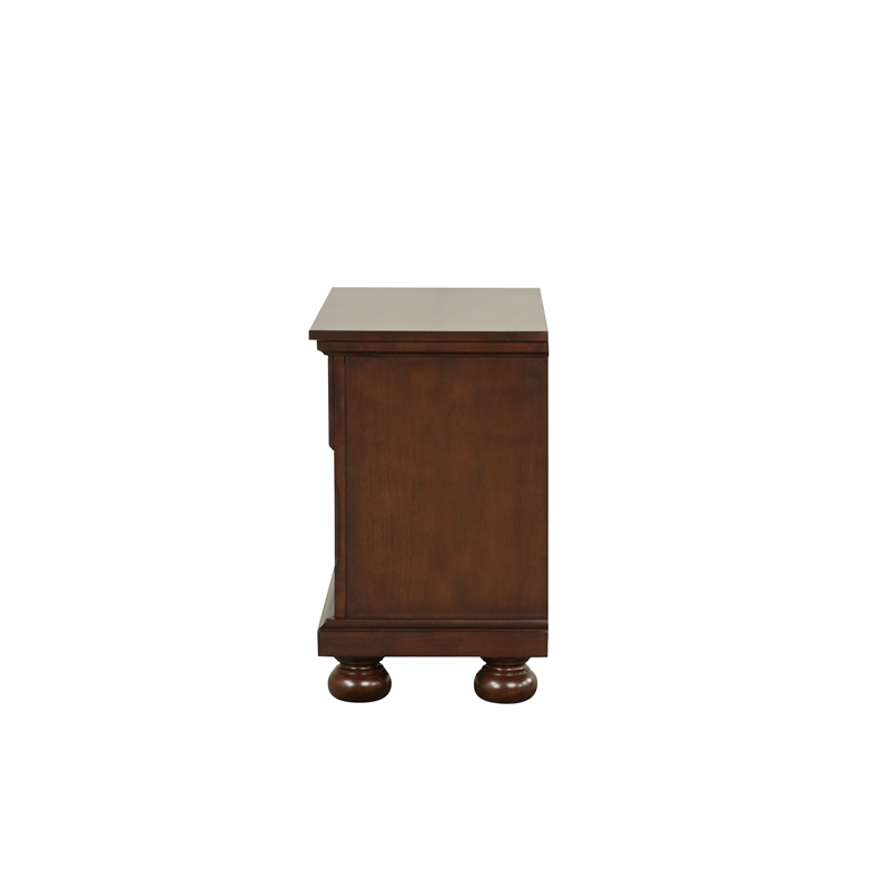 Pemberly Row Traditional Wood Vintage Cherry Nightstand in Rustic Cherry