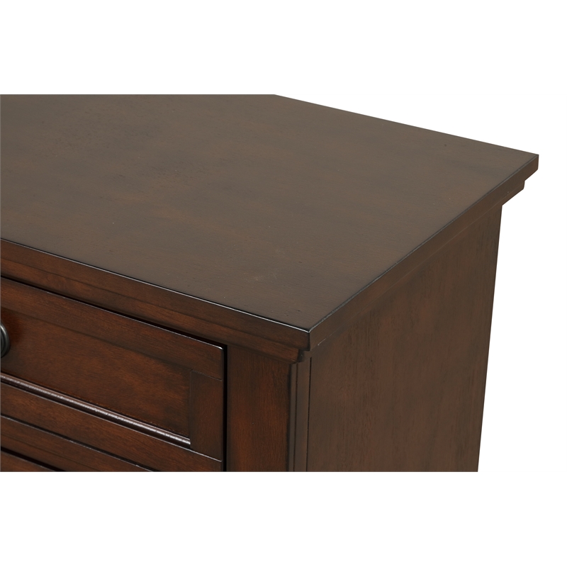 Pemberly Row Traditional Wood Vintage Cherry Nightstand in Rustic Cherry