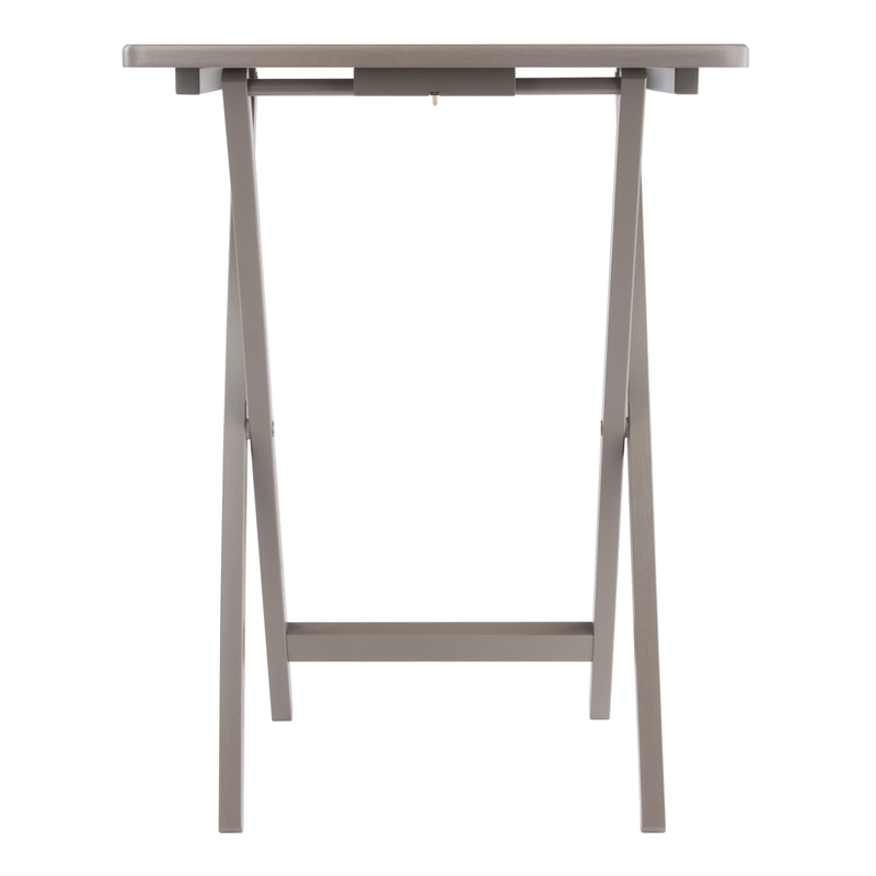 Pemberly Row Transitional Solid Wood 5Pc Snack Table Set Oyster Gray Finish