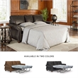 Pemberly Row Traditional Faux Leather Dark Gray Queen Sofa Sleeper