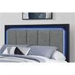 Pemberly Row Modern Black-Gray Wood Queen Bed with LED and USB