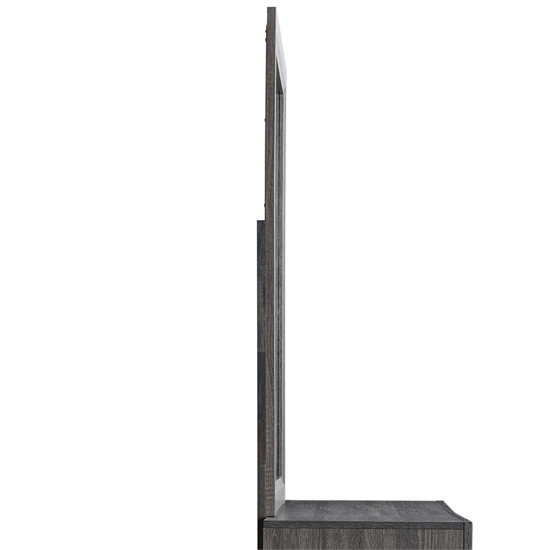 Pemberly Row Contemporary Wood Mirror in Gray - 35