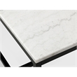 Pemberly Row Metal Home White Marble And Matte Black Rectangular Cocktail Table