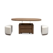 Pemberly Row Wood Beige Home Lift Top Cocktail Table With Casters & 2 Stools