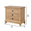 Pemberly Row Wood Nightstand with 3 Drawers-Farmhouse Natural Oak Brown