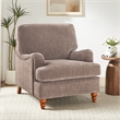 Pemberly Row Traditional Clarendon Arm Chair in Heathered Cocoa Polyester