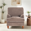 Pemberly Row Traditional Clarendon Arm Chair in Heathered Cocoa Polyester