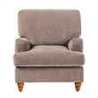 Pemberly Row Traditional Clarendon Arm Chair in Heathered Cocoa Polyester