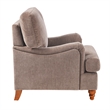 Pemberly Row Traditional Clarendon Arm Chair in Heathered Cocoa Polyester