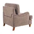 Pemberly Row Traditional Clarendon Arm Chair in Heathered Cocoa Polyester