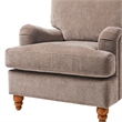 Pemberly Row Traditional Clarendon Arm Chair in Heathered Cocoa Polyester