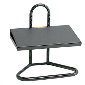 Pemberly Row Contemporary Metal Black Adjustable Footrest - 15&quotHx20&quotWx12&quotD
