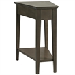 Pemberly Row Contemporary Solid Wood Recliner Wedge Table in Soft Smoke Gray