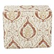 Pemberly Row Square Fabric Storage Ottoman in Burnt Orange and Cream