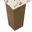 Pemberly Row Square Fabric Storage Ottoman in Burnt Orange and Cream